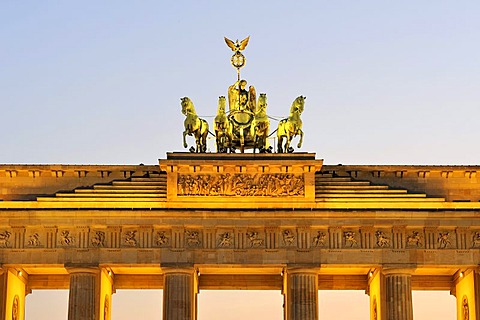 The Quadriga on the Brandenburg Gate in Berlin, Germany, Europe