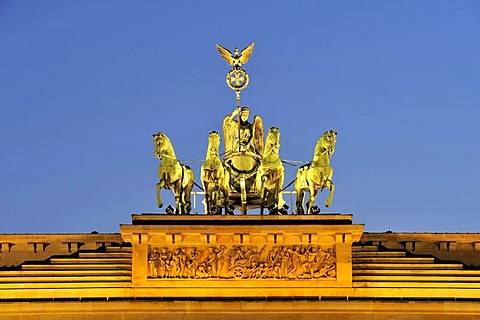 The Quadriga on the Brandenburg Gate in Berlin, Germany, Europe