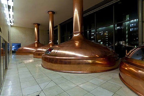 Copper vats, Binding brewery, Frankfurt, Hesse, Germany, Europe