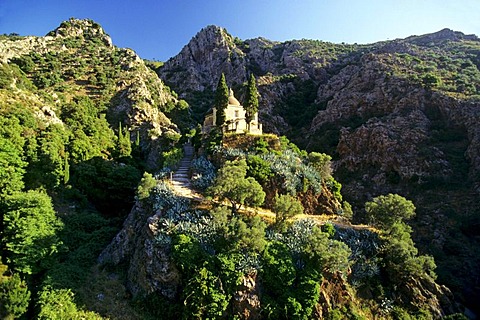 Madonna di Montserrat pilgrimage church, hill, island of Elba, Tuscany, Italy, Europe