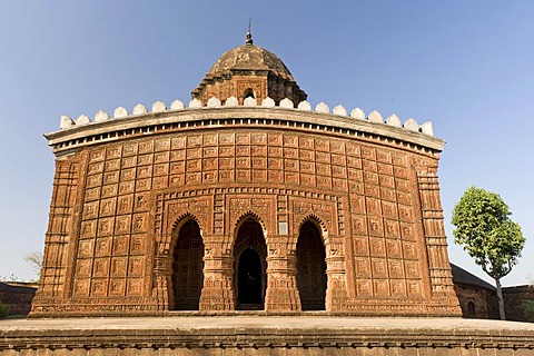 Madan Mohan terracotta temple in Keshta Rai, Bishnupur, Bankura district, West Bengal, India, Asia