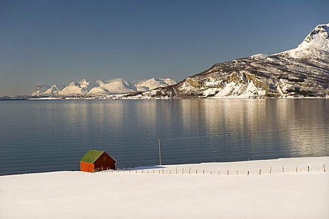 Solitary house near Tovik between Grov and Harstad, Northern Norway, Norway, Europe