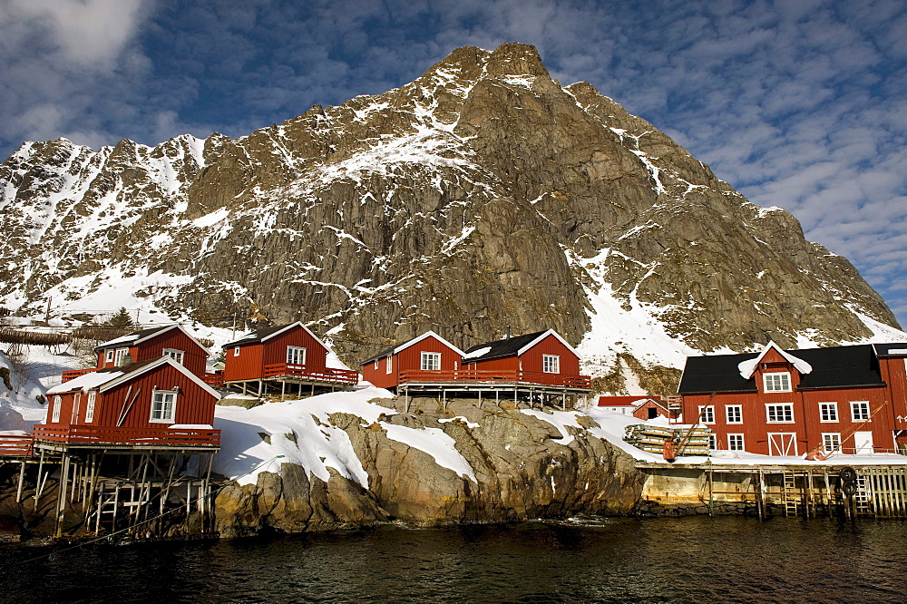 Rorbuer, traditional wooden houses, A i Lofoten or A, Lofoten Islands, Northern Norway, Norway, Europe