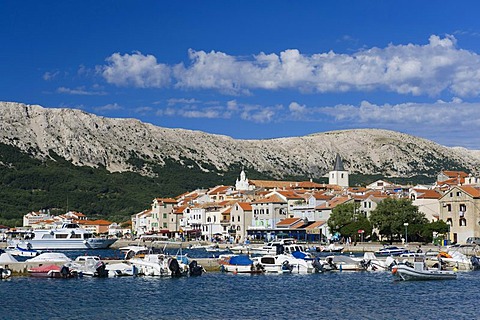 Boats in the port of Baska, Krk island, Kvarner Gulf, Croatia, Europe