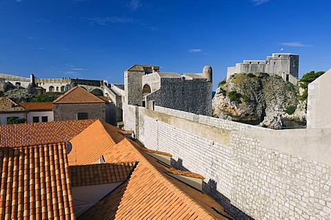 City walls, Bokar Fortress, Dubrovnik, Dalmatia, Croatia, Europe