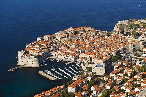 Cityscape, harbour, coast, Dubrovnik, Dalmatia, Croatia, Europe