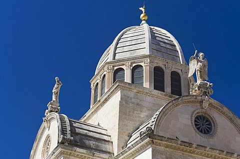 Dome of Sveti Jakov Cathedral, Cathedral of St. James, aeibenik Cathedral, Cathedral square, Sibenik, Dalmatia, Croatia, Europe