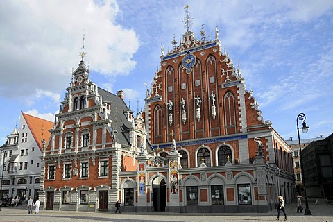 The House of Blackheads, Ratslaukums square, Riga, historic district, Latvia, Baltic states, Northern Europe