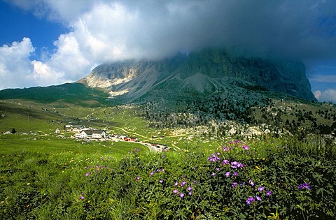 Cloud on the Langkofel group, 3181 m, South Tyrol, Italy, Europe