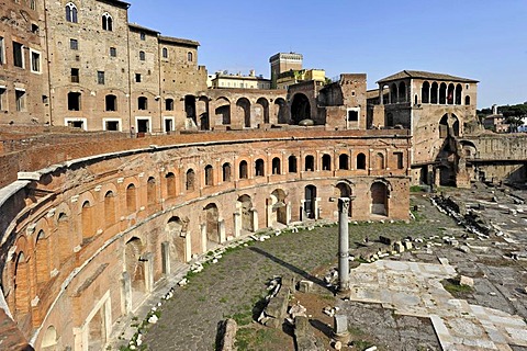 Trajan's Market, Torre del Grillo, House of the Knights of Rhodes or the Knights of Malta, Via Alessandrina, Via dei Fori Imperiali, Rome, Lazio, Italy, Europe