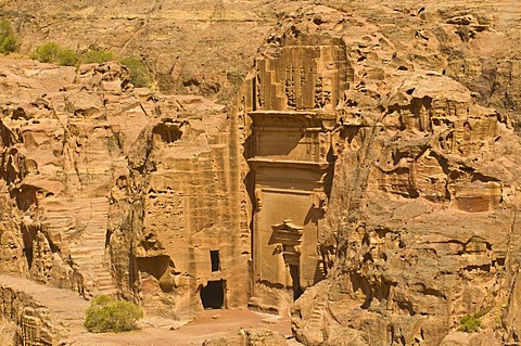 Old royal tomb in the rock, Petra, UNESCO World Heritage Site, Jordan, Middle East