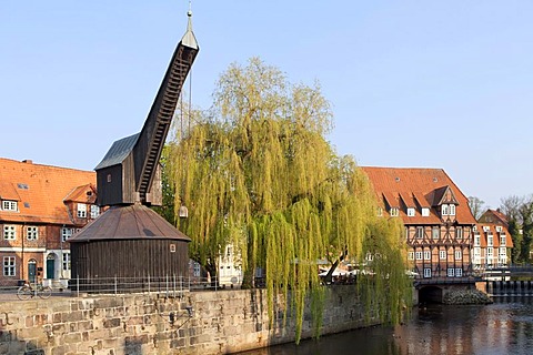 Historic crane, Lueneburg, Lower Saxony, Germany, Europe