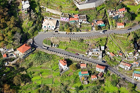 Road construction in the Corral of the Nuns or Curral das Freiras, Madeira, Portugal, Europe