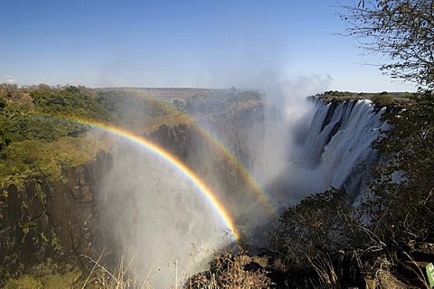 Victoria Falls, rainbows, Zambesi River, Zambia, Africa