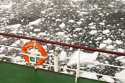 Lifebuoy, Antarctic Dream ship, Lemaire Channel, Antarctic Peninsula, Antarctica