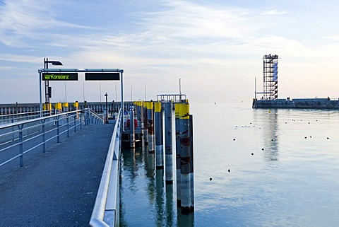 Tower in the port of Friedrichshafen, Lake Constance, Baden-Wuerttemberg, Germany, Europe