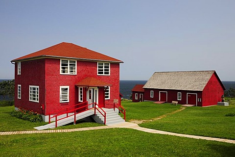 Lighthouse building La Martre, Gaspesie or Gaspe Peninsula, Quebec, Canada