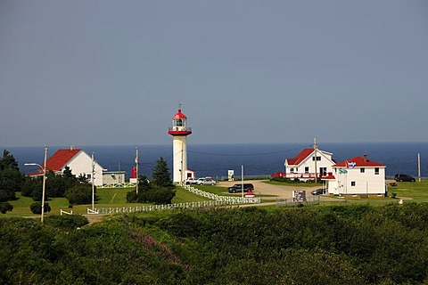 Lighthouse Cape St. Madeleine, Gaspesie or Gaspe Peninsula, Quebec, Canada