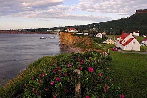 The village of Perce on the gulf of the St. Lawrence River, Gaspe peninsula, Gaspesie, Quebec, Canada