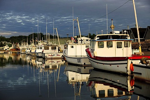 Boats in the harbour of North Rustico, Prince Edward Island, Canada, North America