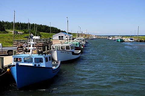 Boats in Little Judique Harbour, Nova Scotia, Canada, North America