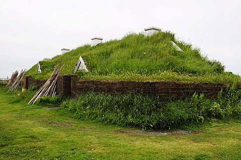 First Viking settlement on the American mainland, about 1000 years old, L'Anse aux Meadows, Newfoundland, Canada, North America