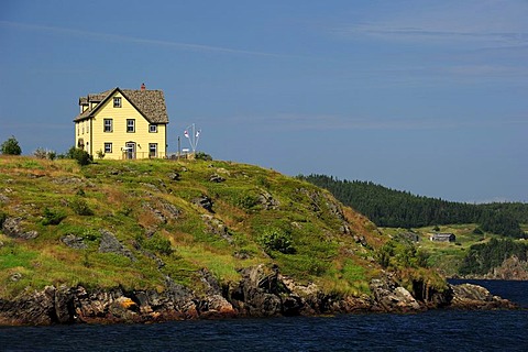 House on a hill, Trinity, Newfoundland, Canada, North America