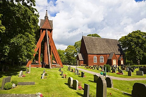 Kraksmala church and cemetery, Smaland, South Sweden, Scandinavia, Europe