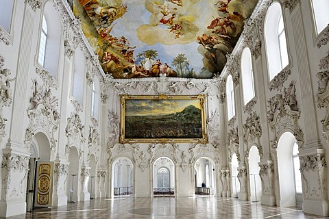 Great Hall, first floor, Neues Schloss Schleissheim Palace, Oberschleissheim near Munich, Upper Bavaria, Bavaria, Germany, Europe