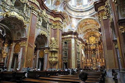 Monastery church of Melk Abbey or Stift Melk, UNESCO World Heritage Site, Lower Austria, Austria, Europe