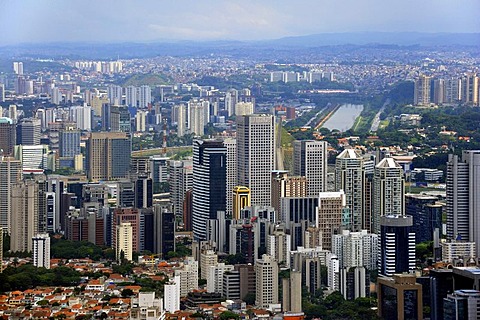 Aerial view, high-rise buildings in the new financial centre, Morumbi district, Sao Paulo, Brazil, South America