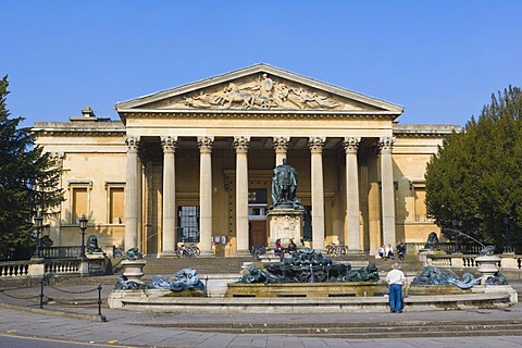 The Victoria Rooms, Vic Rooms, with a memorial statue of Edward VII, University of Bristol's Music Department, Queen's Road, Clifton, Bristol, Gloucestershire, England, United Kingdom, Europe