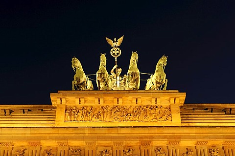 The Quadriga on the Brandenburg Gate in Berlin, Germany, Europe