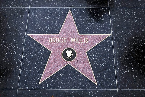 Star of Bruce Willis, Walk of Fame, Hollywood, Los Angeles, California, USA, America