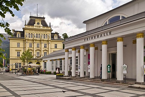 Pump room and historic buildings, Bad Ischl, Salzburg, Austria, Europe