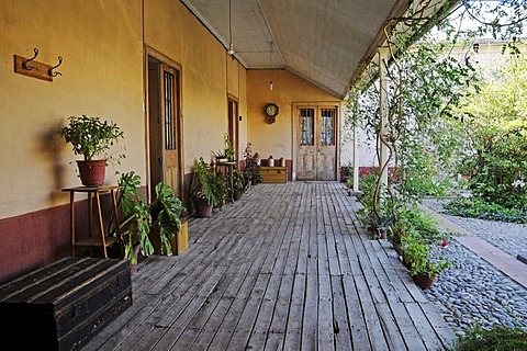 Patio, veranda, El Solar de los Madariaga, traditional residence, museum, birthplace, Vicuna, Valle d'Elqui, Elqui Valley, La Serena, Norte Chico, northern Chile, Chile, South America