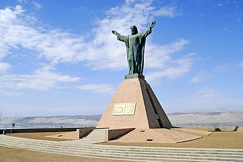 Statue of Christ, statue, monument, El Morro, mountain, landmark, theater of war, War of the Pacific, Arica, Norte Grande, North Chile, Chile, South America