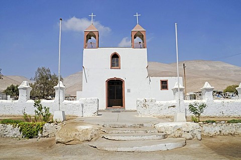 San Jeronimo, church, Poconchile village, Atacama Desert, Arica, Norte Grande, northern Chile, Chile, South America