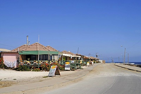 Restaurants, seafront promenade, Los Vilos, Pichidangui, small seaside resort, Norte Chico, northern Chile, Chile, South America