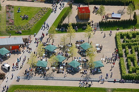 Aerial view, Landesgartenschau Country Garden Exhibition Hemer, Maerkischer Kreis district, Sauerland region, North Rhine-Westphalia, Germany, Europe