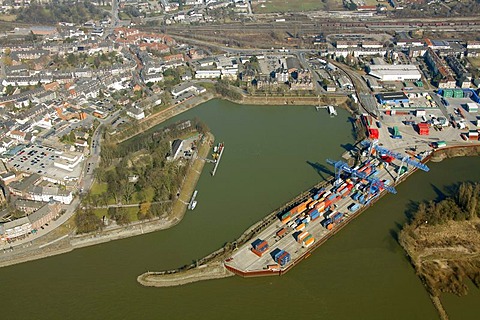 Aerial view, Leegmeer, Emmerich, Niederrhein region, North Rhine-Westphalia, Germany, Europe