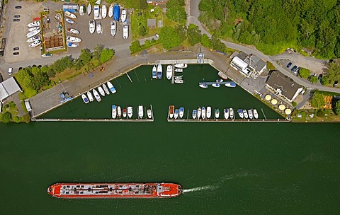 Aerial view, Castrop marina, Rhine?Herne Canal, Castrop-Rauxel, Ruhr area, North Rhine-Westphalia, Germany, Europe