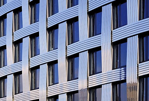 Modern architecture, detail on the facade of a modern office building, Hamburg, Germany, Europe