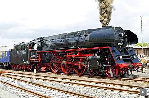 German Class 01 steam locomotive no. 01 0509-8 at Neuenmarkt, Franconia, Bavaria, Germany, Europe