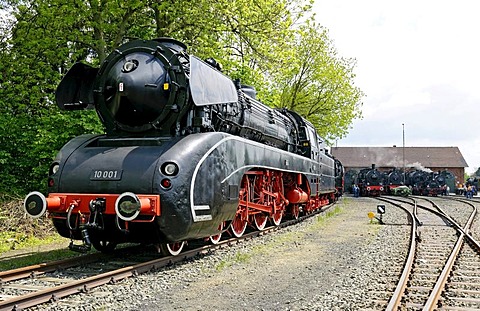 Steam locomotive no. 10 001 at the German Steam Locomotive Museum, Neuenmarkt, Franconia, Bavaria, Germany, Europe