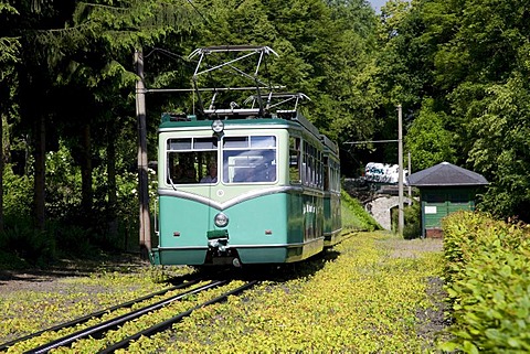 Cog railway to Mt. Drachenfels, Koenigswinter, Rhineland, North Rhine-Westphalia, Germany, Europe