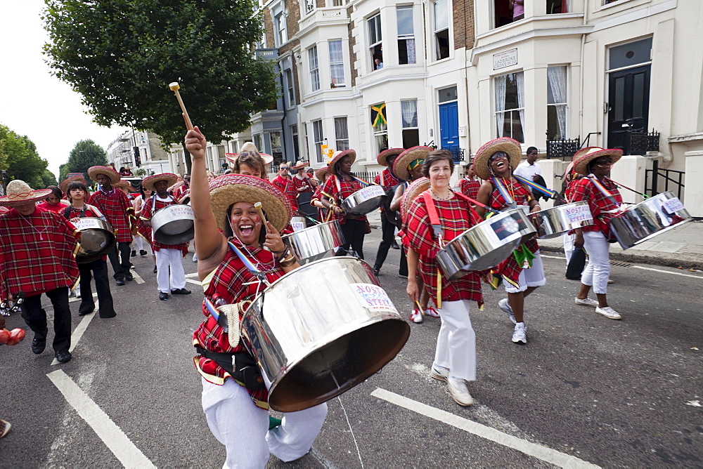 Steel Drum players, Notting Hill Carnival, Notting Hill, London, England, United Kingdom, Europe