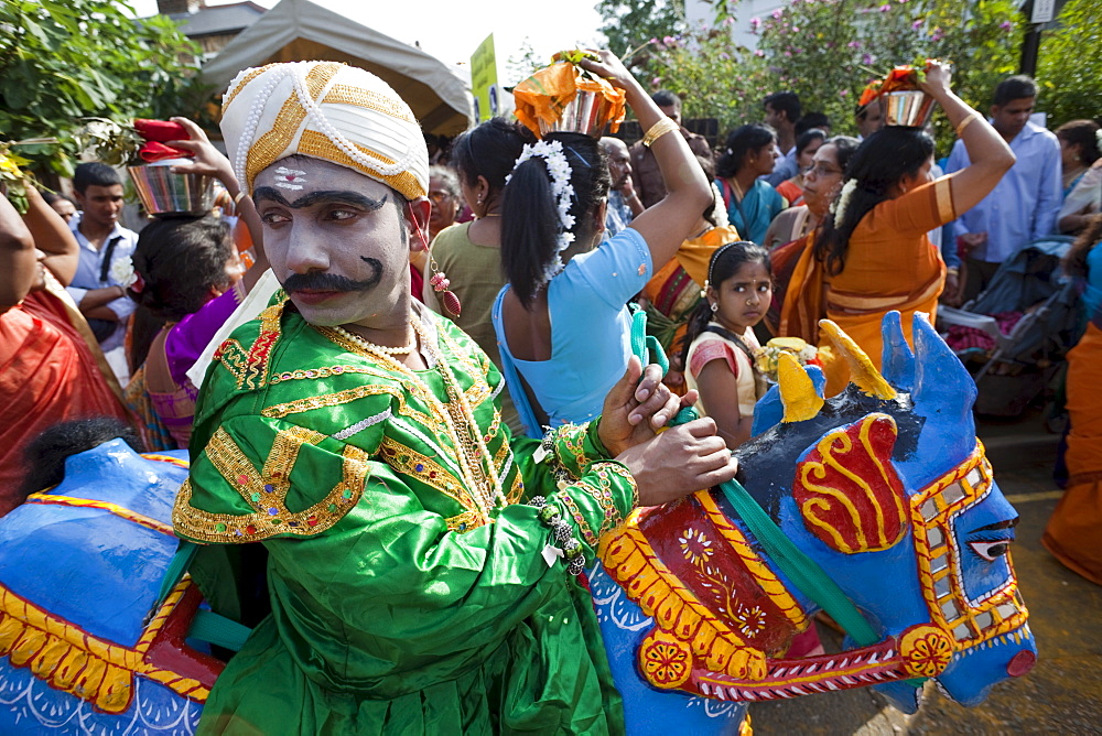 Chariot Festival participant, Shri Kanaga Thurkkai Amman Temple, Ealing, London, England, United Kingdom, Europe