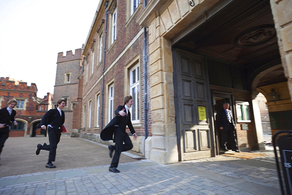 Students entering Eton College, Eton, Berkshire, England, United Kingdom, Europe