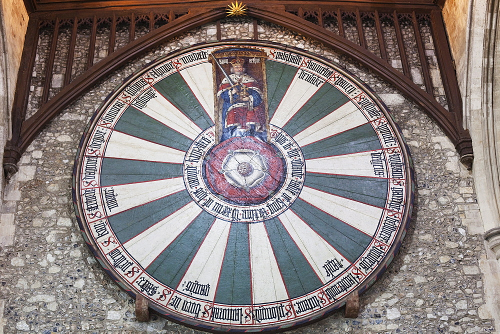 The Arthurian Round Table, The Great Hall, Winchester, Hampshire, England, United Kingdom, Europe